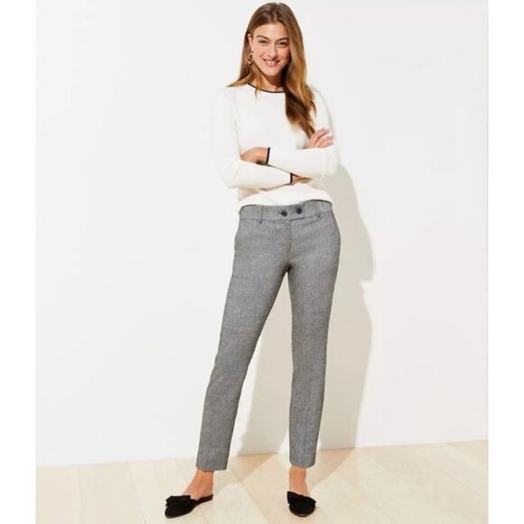 LOFT Pants - Ann Taylor LOFT Speckled Slim Pencil Linen Blend Pants Size 6 NWT